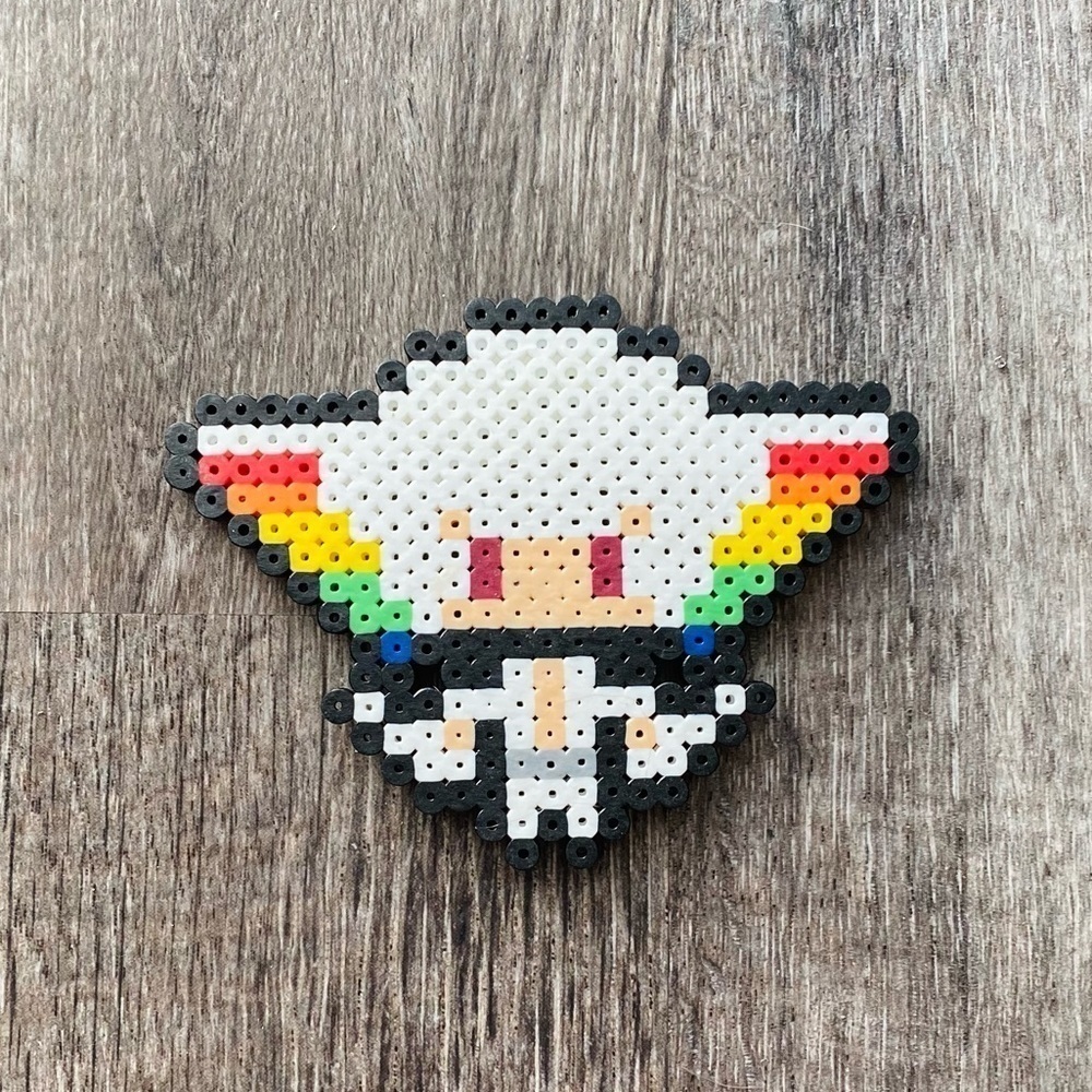 Anime Kill La Kill mom Rainbow Silver character magnet handmade perler beads